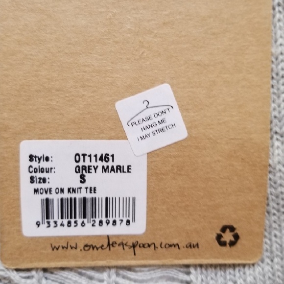 One Teaspoon Gray Distressed Short Sleeve Top - Picture 5 of 5